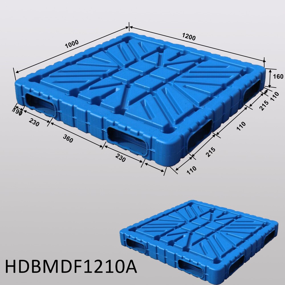 Stackable cheap pallet Blow Molding 1200*1000 Plastic Pallet Faced 4-WAY Wholesale Single pallet