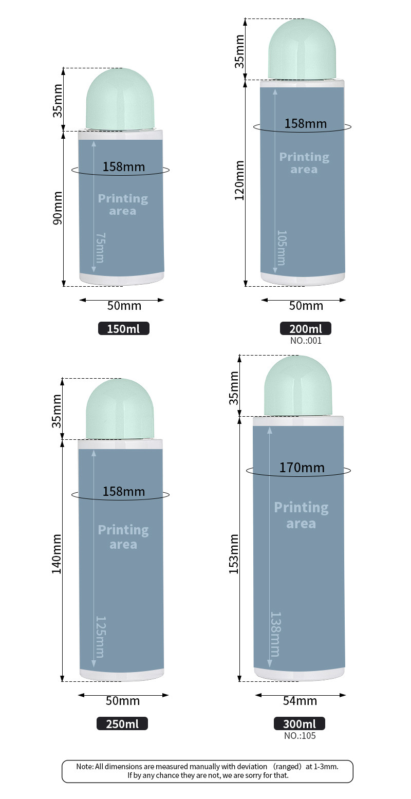 Cleansing water bottle custom logo cosmetics plastic bottle for lotion