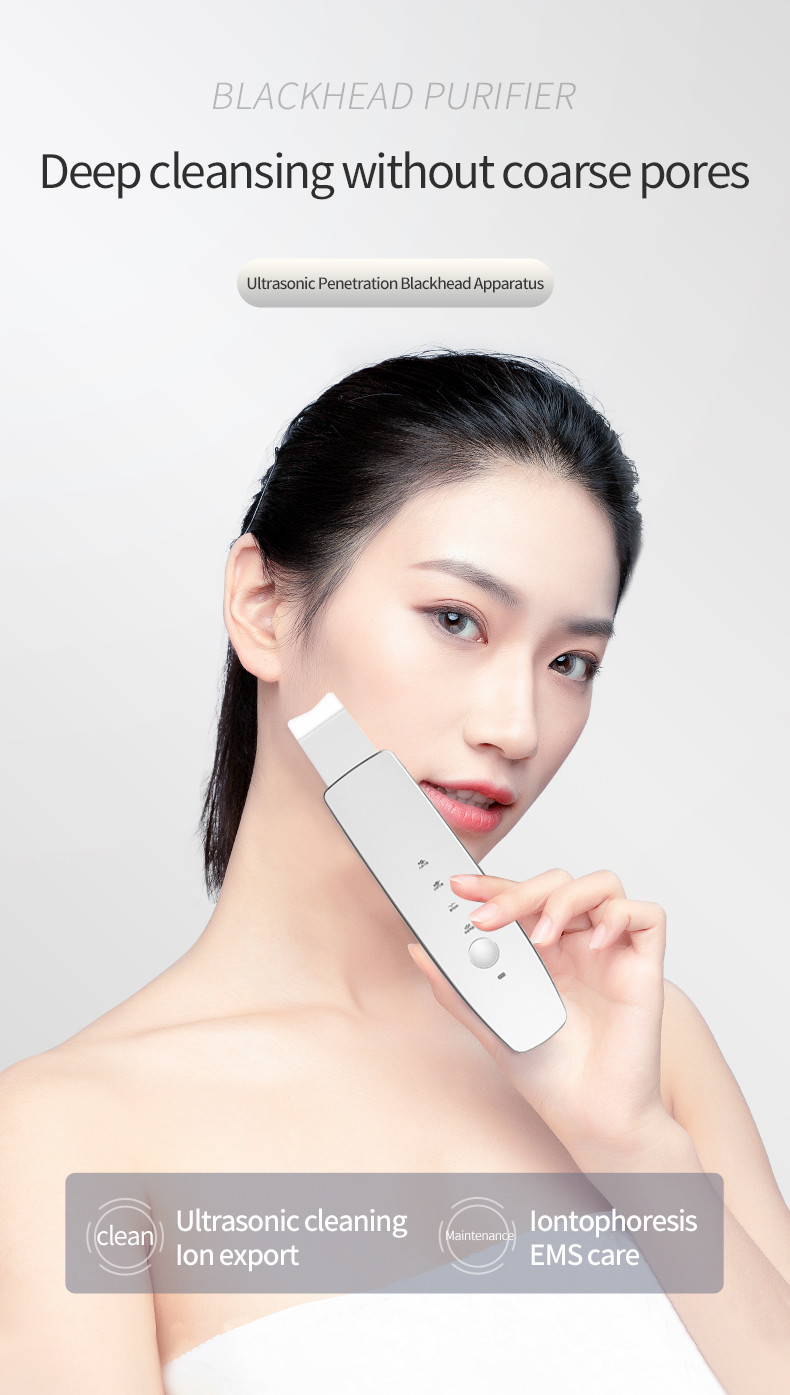 400mAh Portable Ultrasonic Skin Scrubber , Pore Vacuum Blackhead Remover
