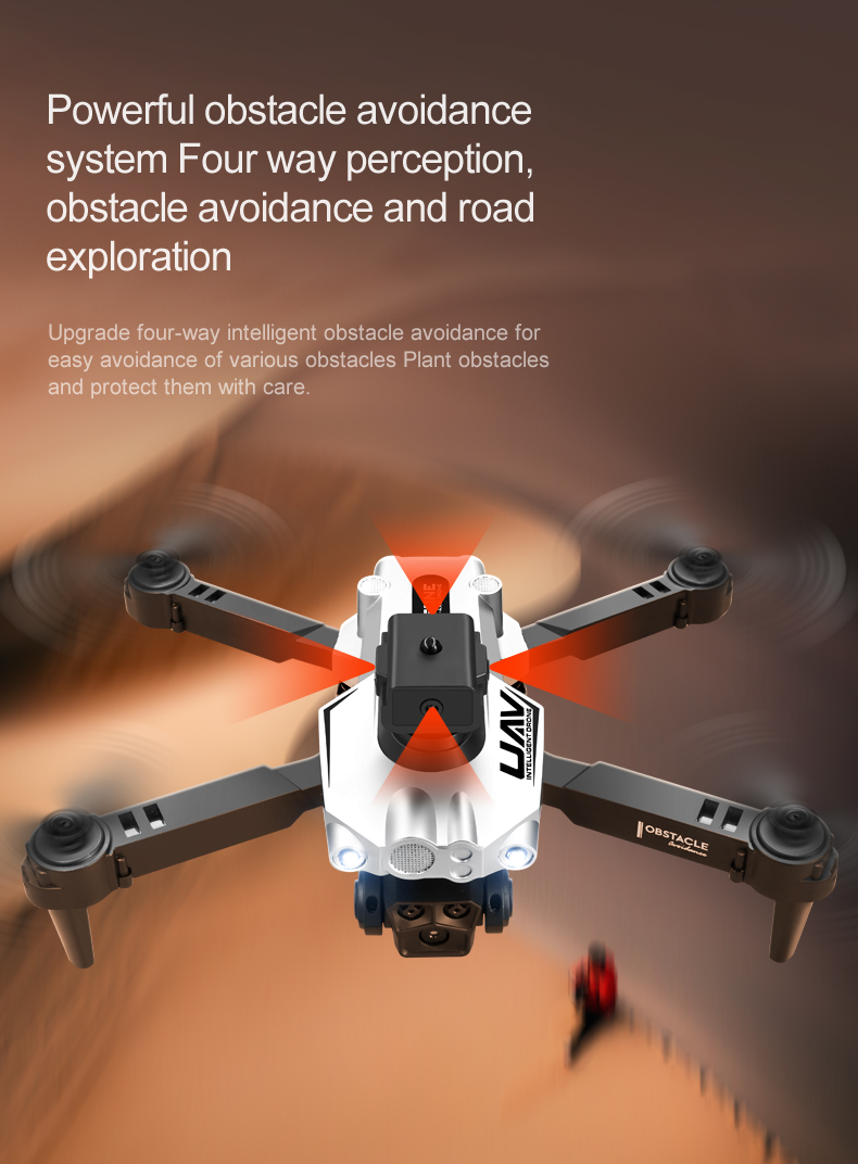 Portable 4k Drone Professional with 3 Camera Wide Angle Optical Flow Localization 360 Obstacle Avoidance Quadcopter