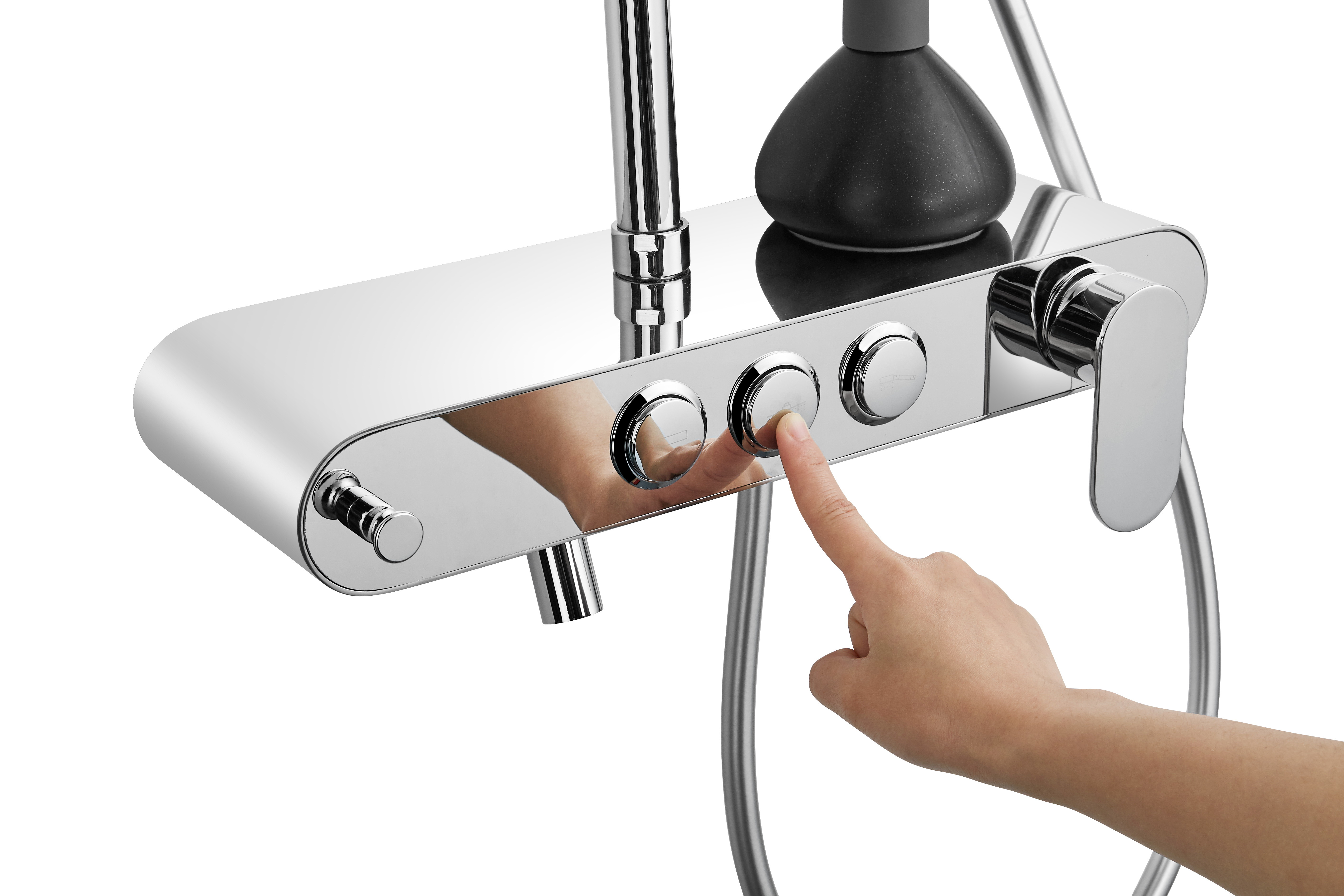 201 304 Stainless Steel Rain Brass Shower Set Mirror Polished