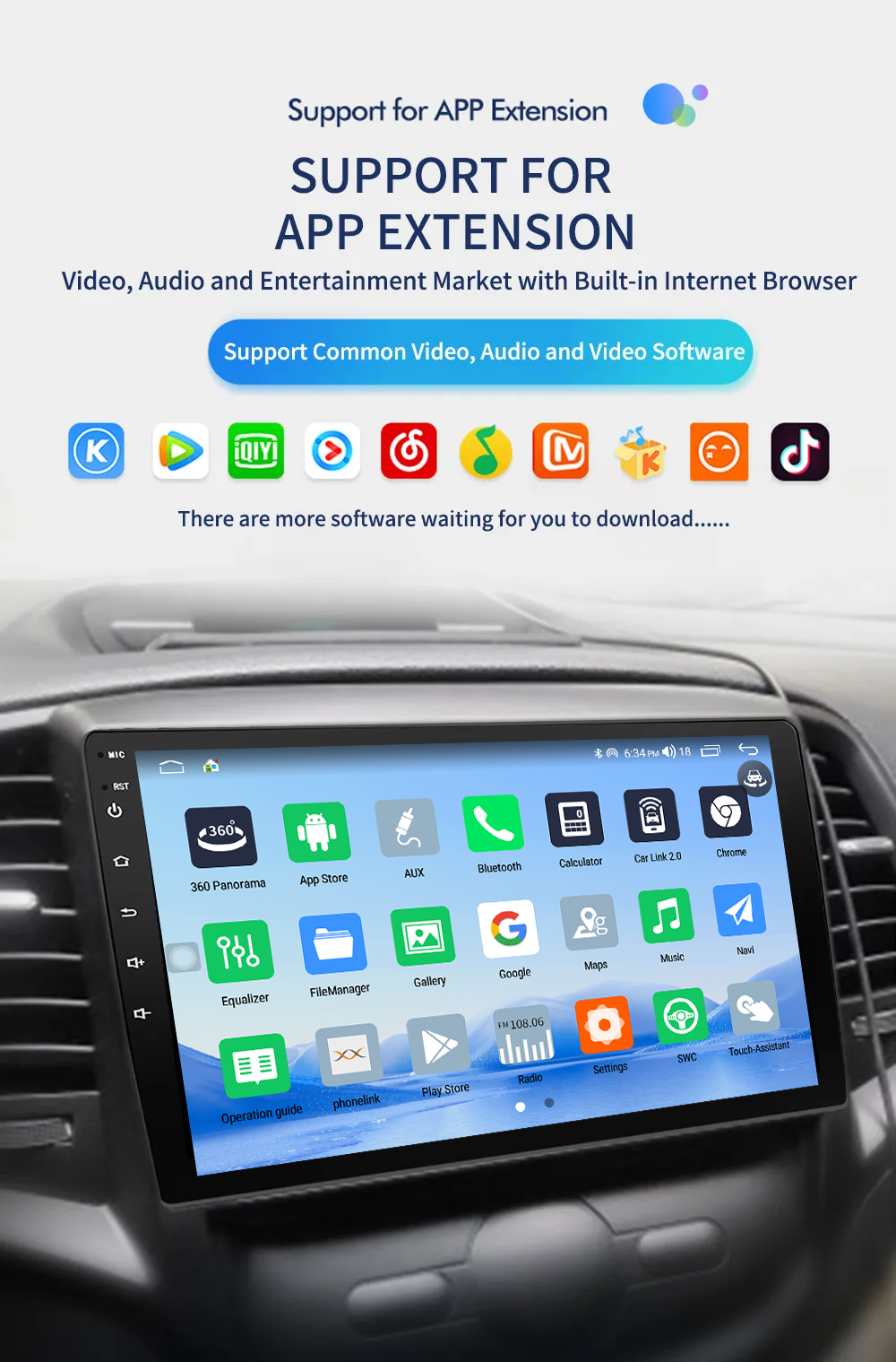 Universal 9/10 Inch Car Android Touch Screen GPS Stereo Radio Navigation System 4 64G