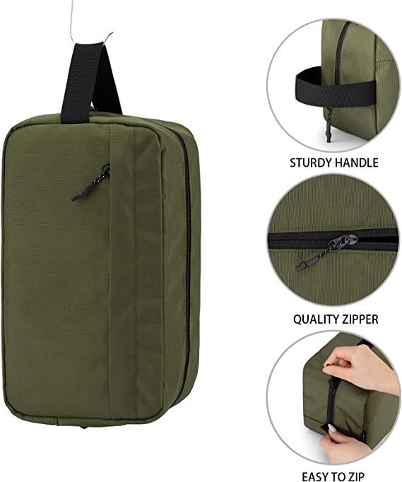 Lager Capacity Soft Smooth Durable Toiletry Bag Hanging Dopp Kit for Men Water Resistant Shaving Bag for Travel