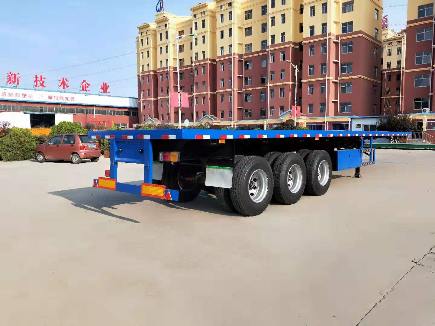 40ft Container Platform Flatbed Semi-Trailer with Front Wall in Heavy Duty Design