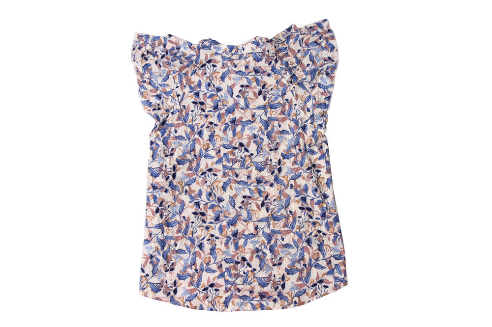 100% Cotton Ladies Print Blouses Breathable Floral Tops For Women