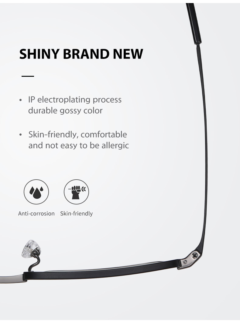 Ultra Light Mens Titanium Glasses Business Moderate Size OEM