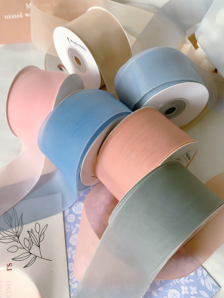 High Density Polyester Organza Ribbon 40mm For Luxury Gift Packing