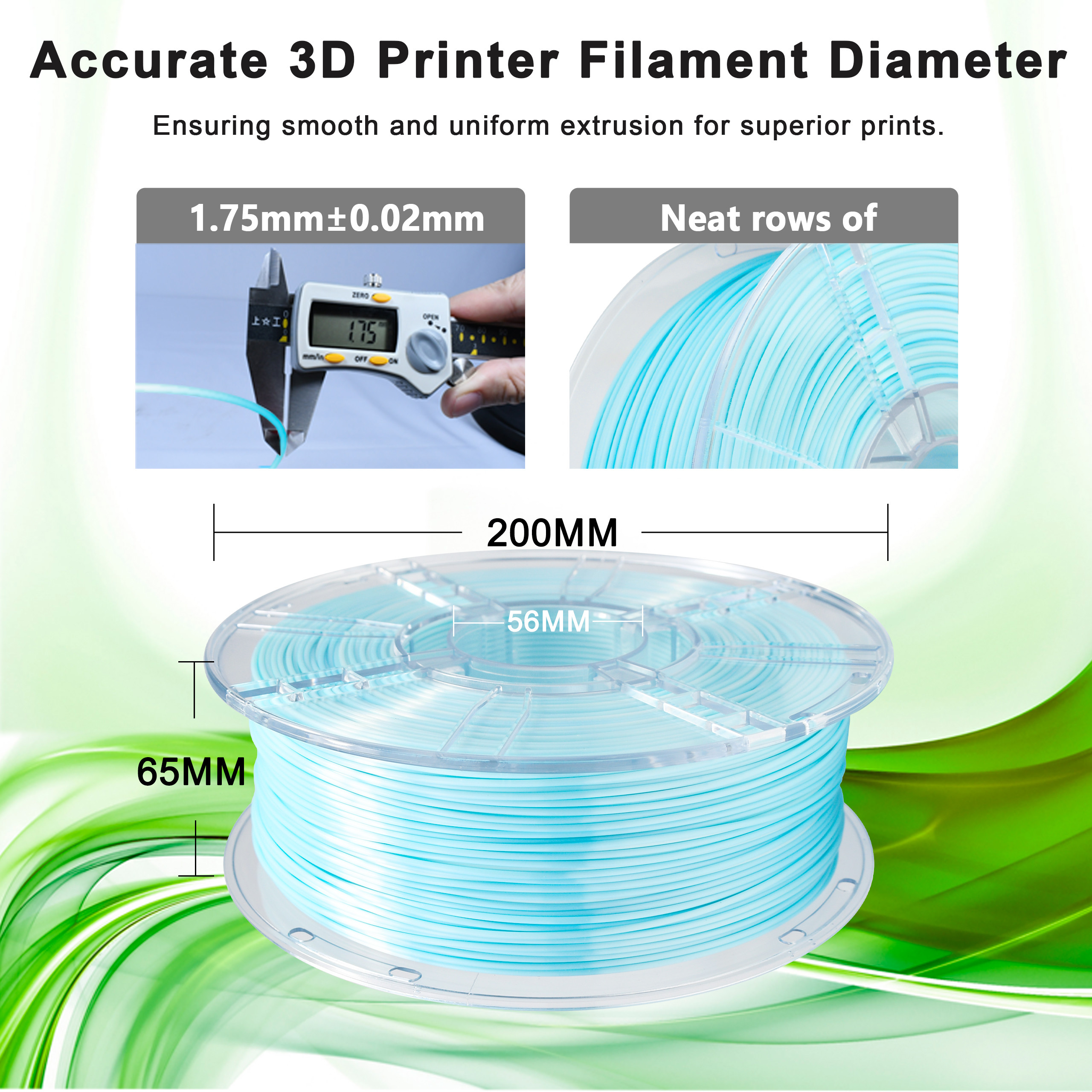 PLA+ Filament Blue White Color Gradient Change PLA+ 1.75mm 1KG 3D Printing Filament