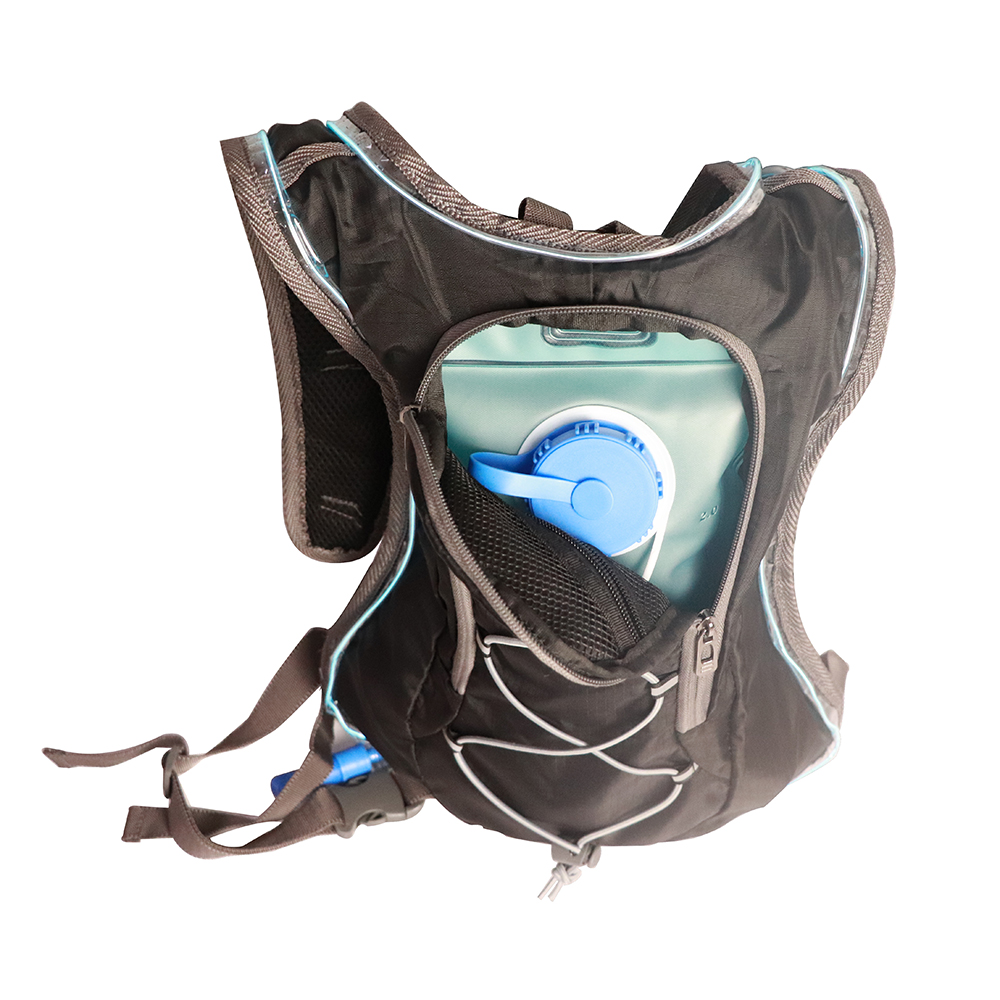 2L-2.5L Polyester Outdoor Sports Hiking Running Bicycle LED Lights Hydration Bladder Water Bladder Bag Hydration Backpac