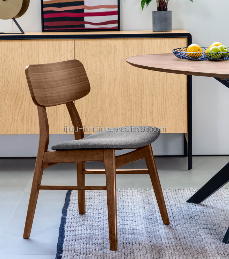 Customize Restaurant Hotel Upholstery Wooden Dining Chair in Sturdy Solid Wood Material and Modern Design