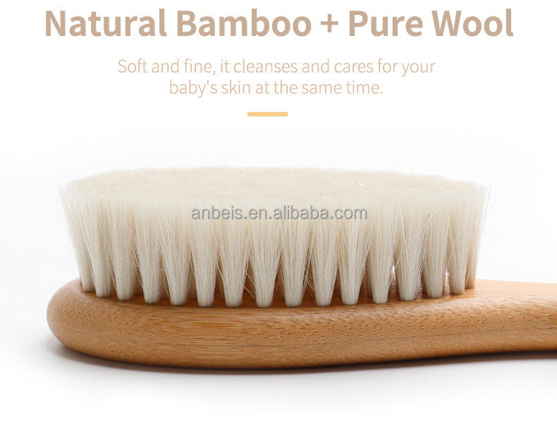Customized Wood Baby Brush Set With Soft Bristles Natural Goat Hair 4Pcs