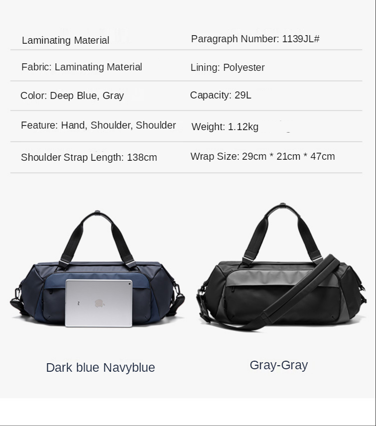 Waterproof Softback Outdoor Duffle Bag With Shoe Compartment 29L