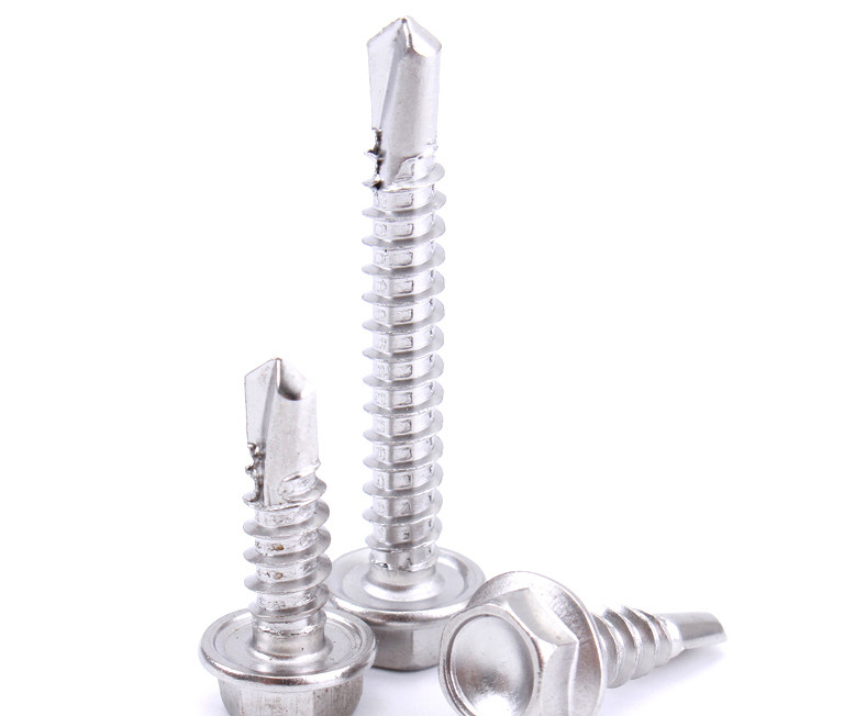 Stainless Steel Hexagon Flange Head Drilling Screw With Tapping Screw Thread
