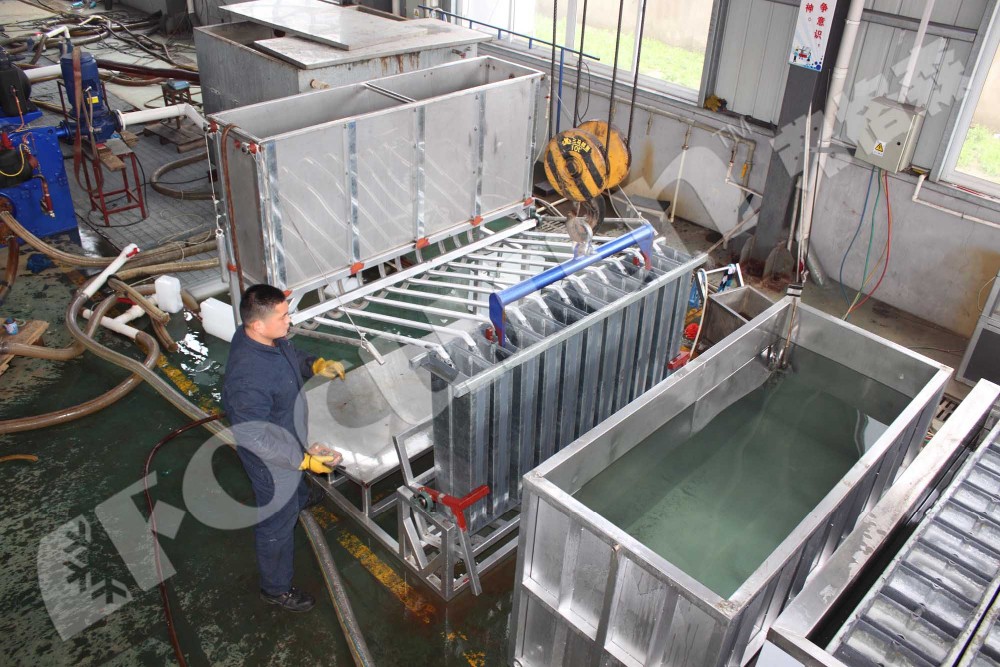 Motor-driven 10 ton FIB-WHB Brine Cooling Block Ice Machine for Water-Cooling System