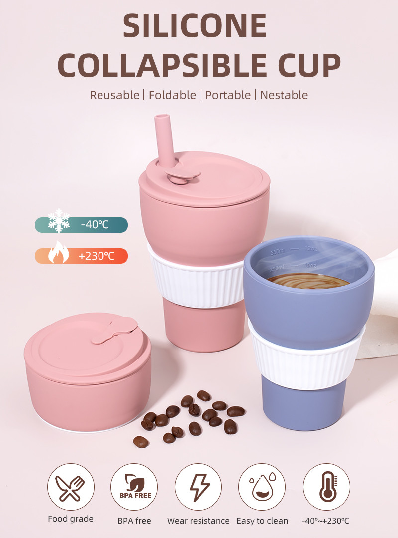 2000ml Silicone Water Bottle Collapsible Cup BPA Free Cold Resistant