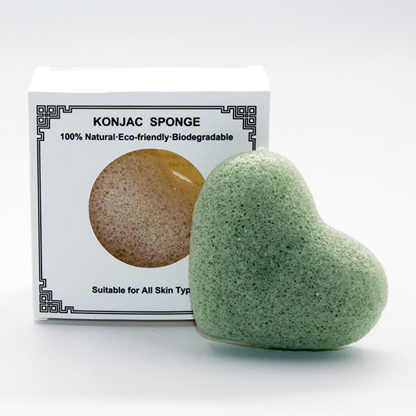 Vegan Various Colors Natural Heart Konjac Sponge for Face and Body Wash