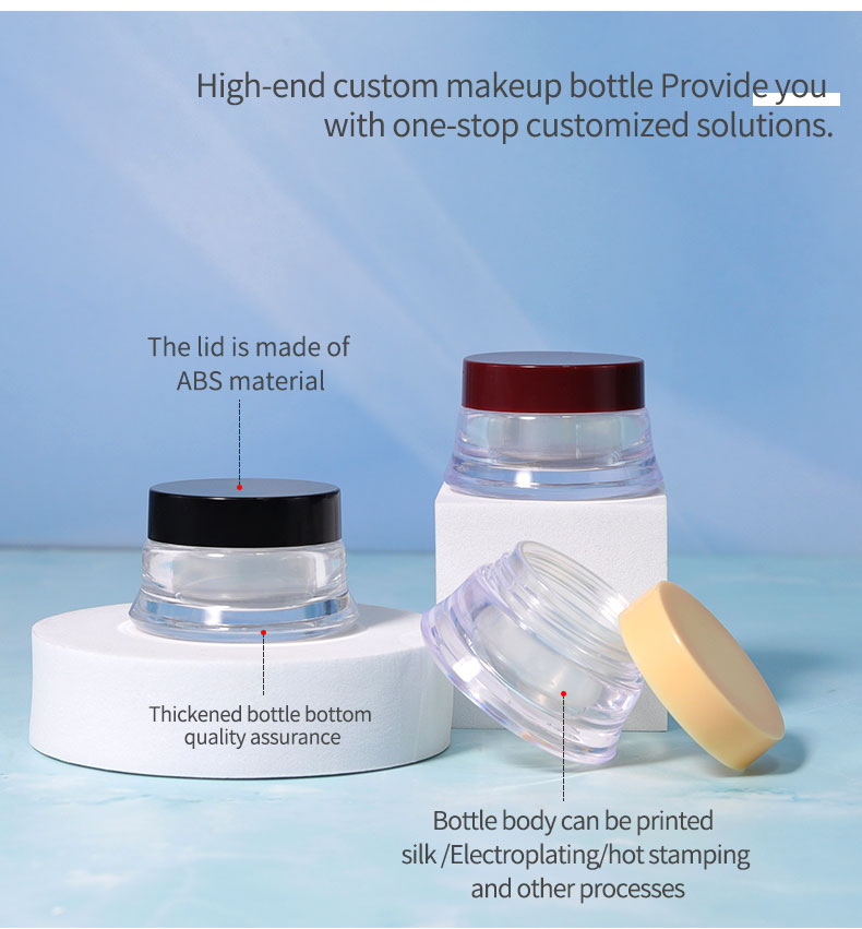 50G Empty Glass Lotion Jar for Cosmetics PS Material Custom Refillable Cream Jar Body Butter Containers
