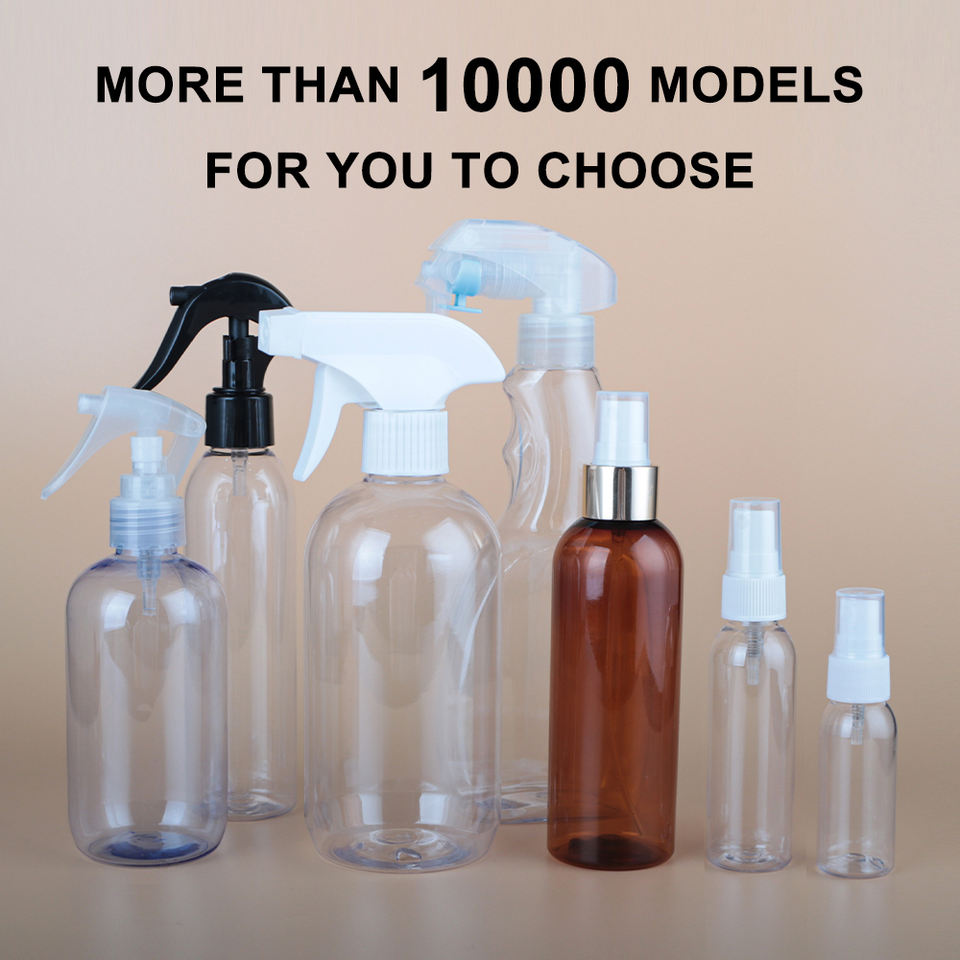 Water Liquid Sanitizer Spray Bottle PET Trigger Round Transparent Bottle Room Cleaning 300ml