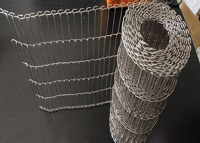 Food Grade Chain Link Spiral Stainless Steel Wire Mesh Conveyor Belt 1.2m Width