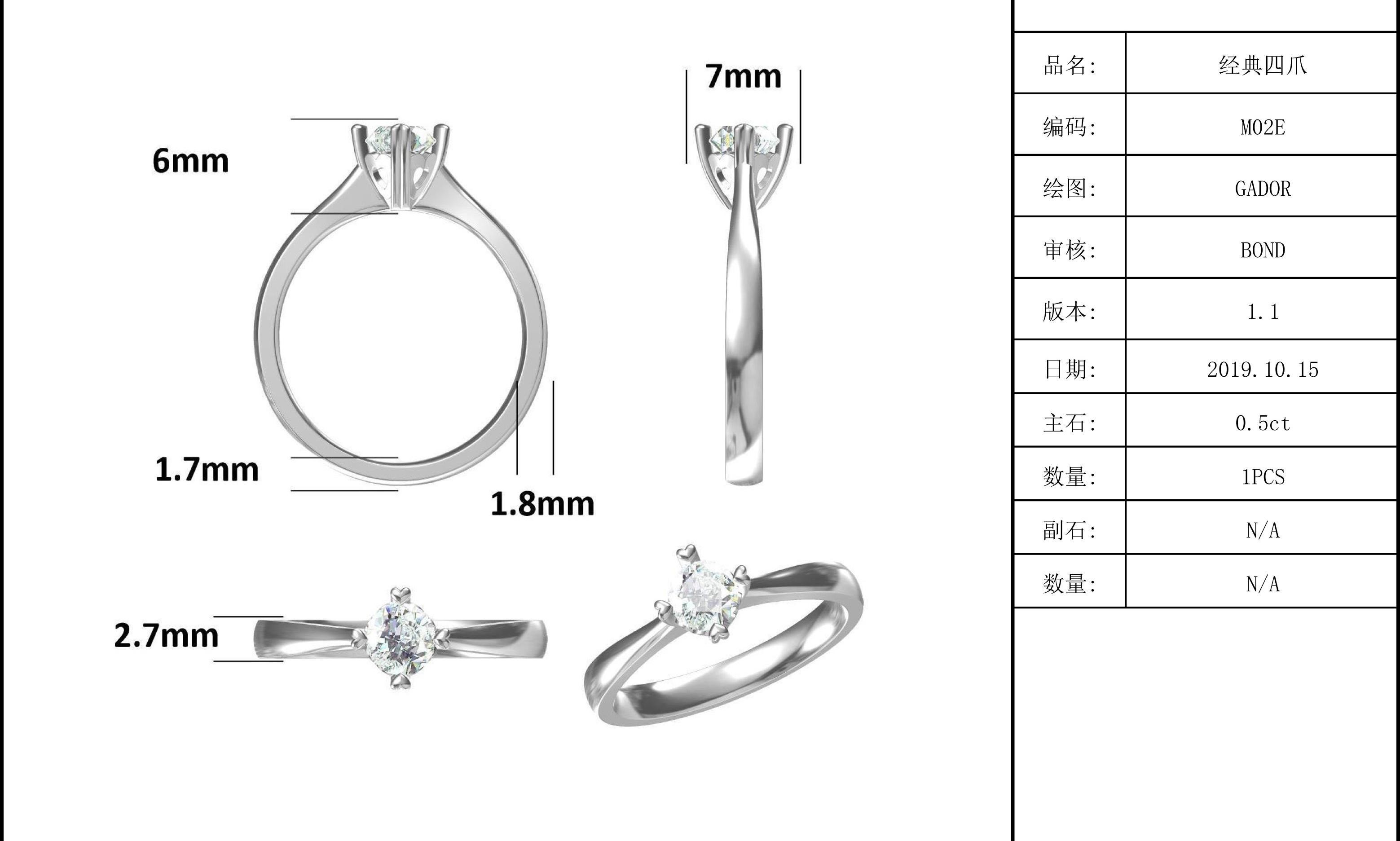 9K With Silver Mosaic Moissanite Jewelry Minimalist Lady Ring