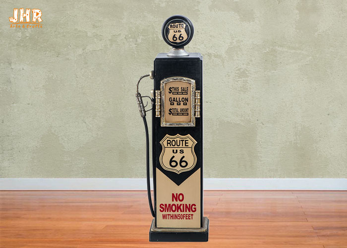 Decorative Wooden Storage Cabinet MDF Rack Furniture Gas Pump Storage Rack Black Color Bookcase
