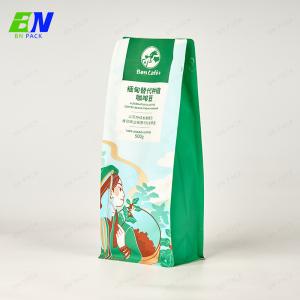 Buy cheap Customized  Plastic Smell Proof Coffee Bean Flat Bottom Bag With Poacket For Business Card product