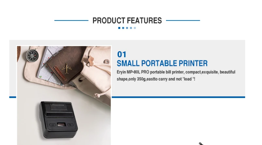 Type-C Interface Handheld Thermal Printer for POS Machine in Logistics or Restaurant