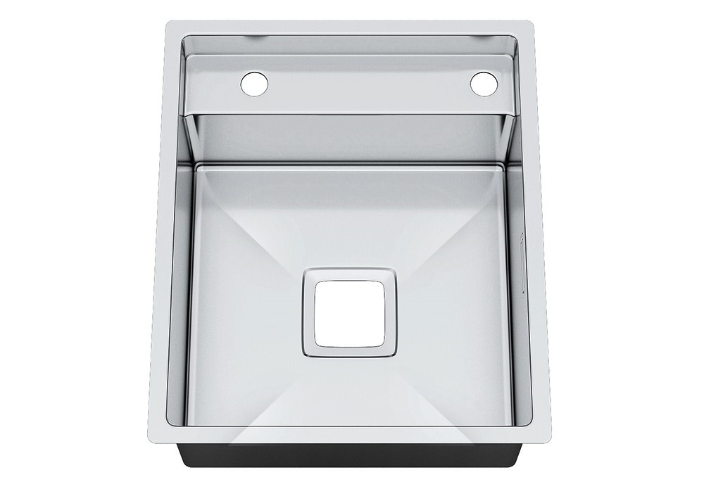 Handmade Top Mount Stainless Steel Sink , Square Hole Commercial Sink Unit