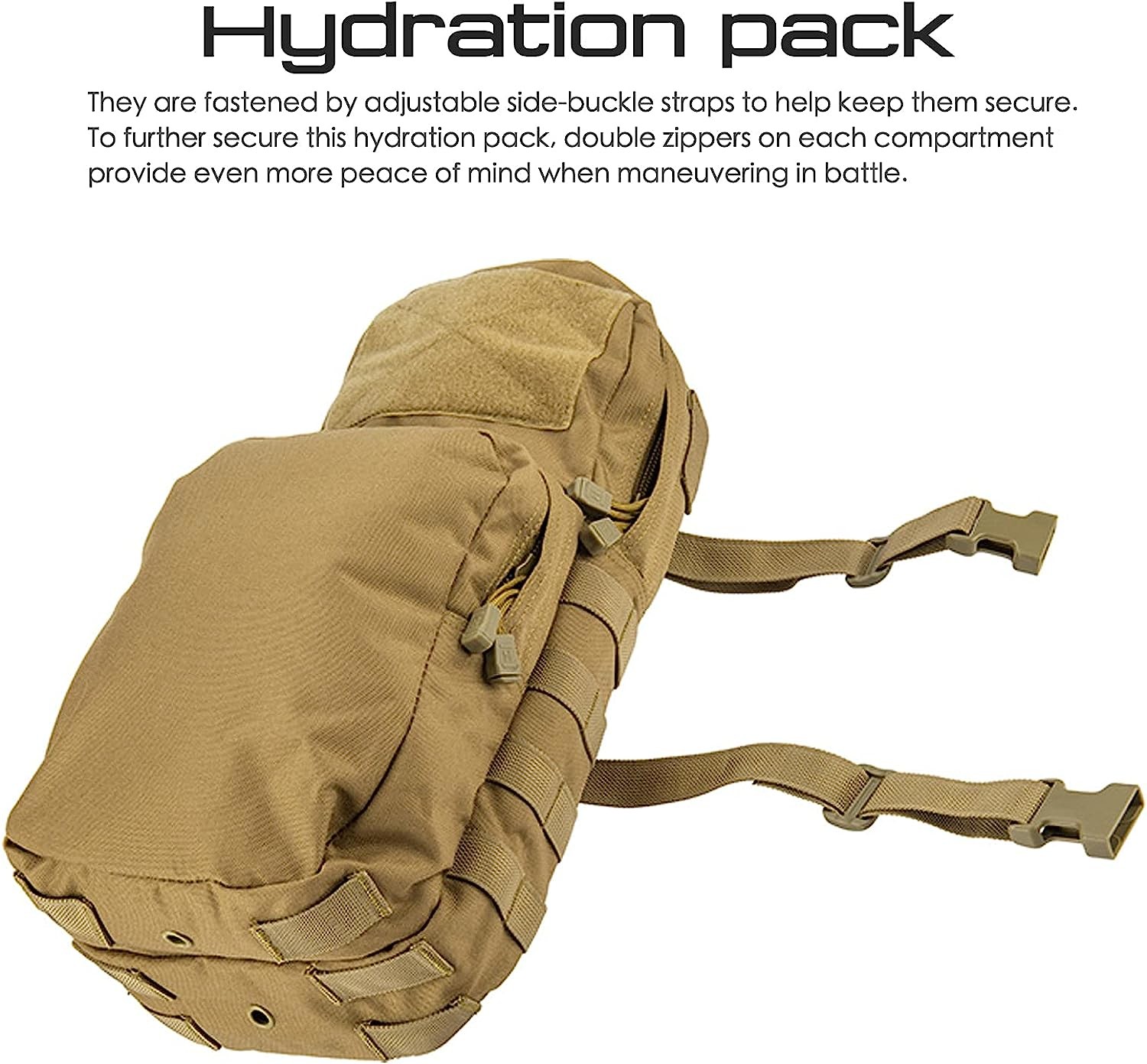 Tactical Hydration Pack Nylon, Molle Hydration Carrier Bag Water Reservoir Bag for Tactical Backpack Plate Carrier