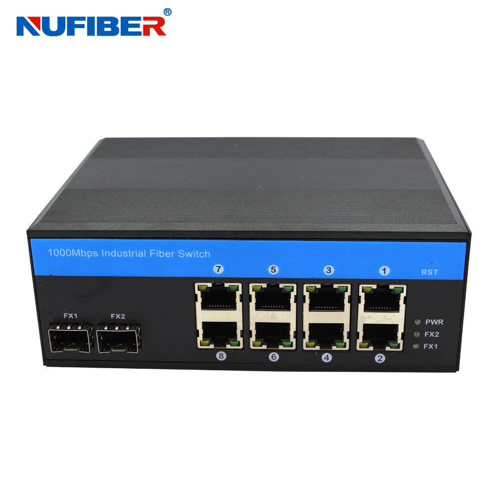 Managed Industrial Ethernet Managed POE Switch 8x10 / 100 / 1000base-T 2x1000base-X SFP Slot