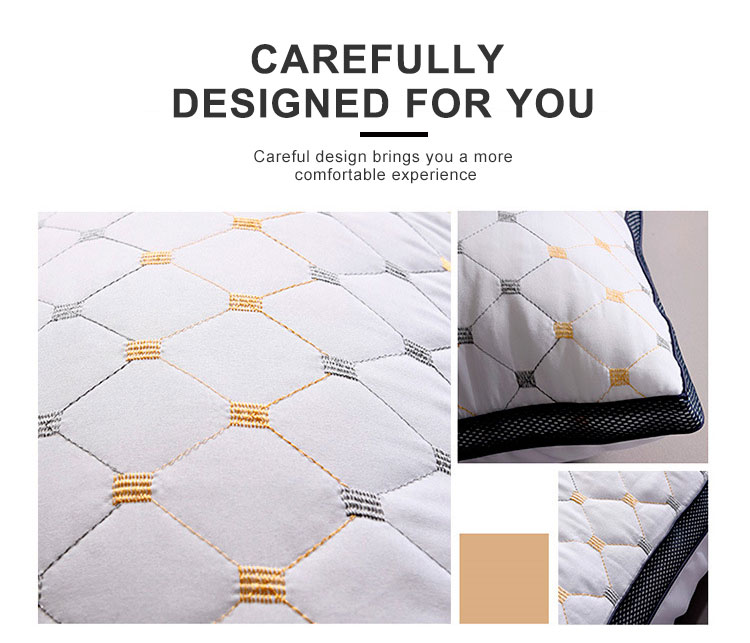 1.5-2 Kg Hilton Pillow Double Line Custom and Soft Hotel Bed Pillows for Hot Discounts