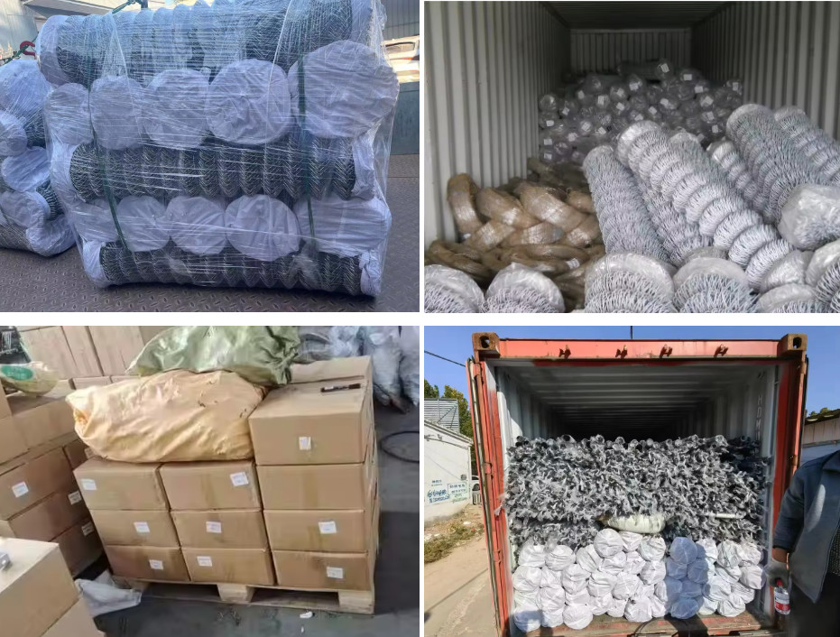Dark Green Hot Dipped Chain Link Fence Roll Silver Electric Galvanized 10m With PVC Coating