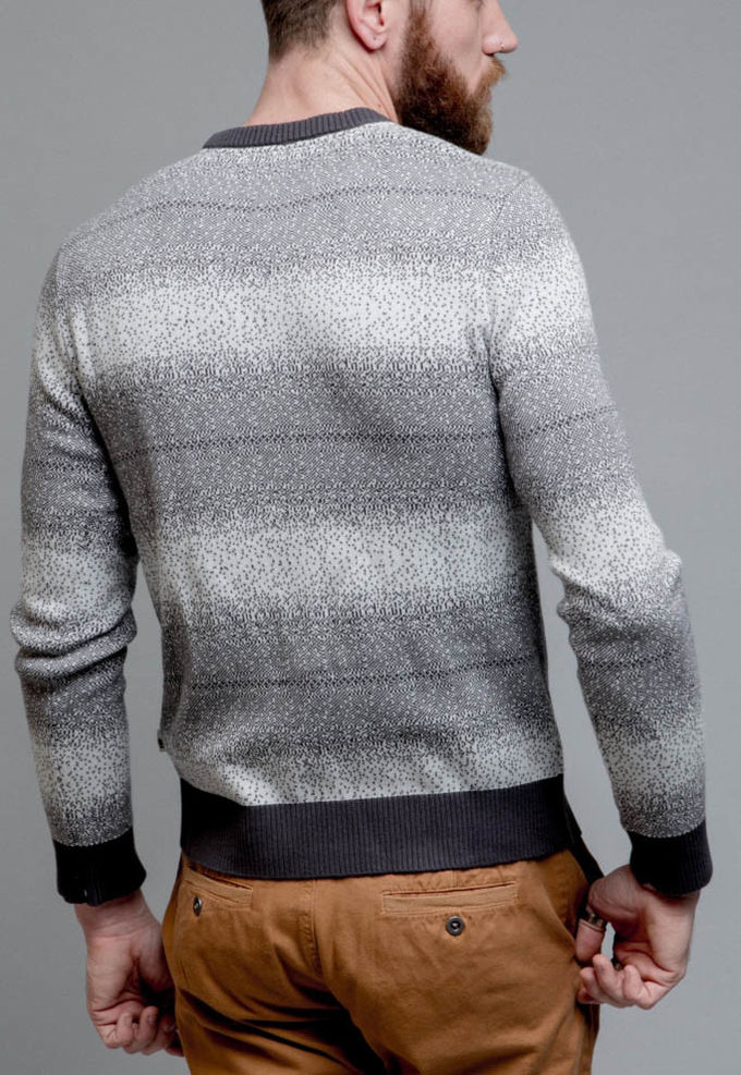 100 Cotton Knit Pullover Sweater Frequency Ombre Stripe For Adult Male