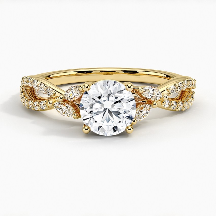 Luxe Willow Diamond Engagement Ring (1/4 Ct. Tw.) With 0.75 Carat Round Diamond With 9K Gold