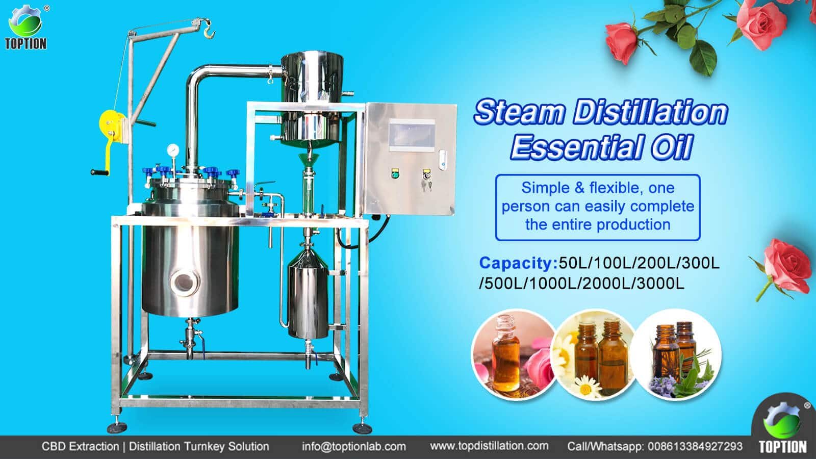 500L Essential Oil Extractor TOPTION China Oil Extraction Equipment