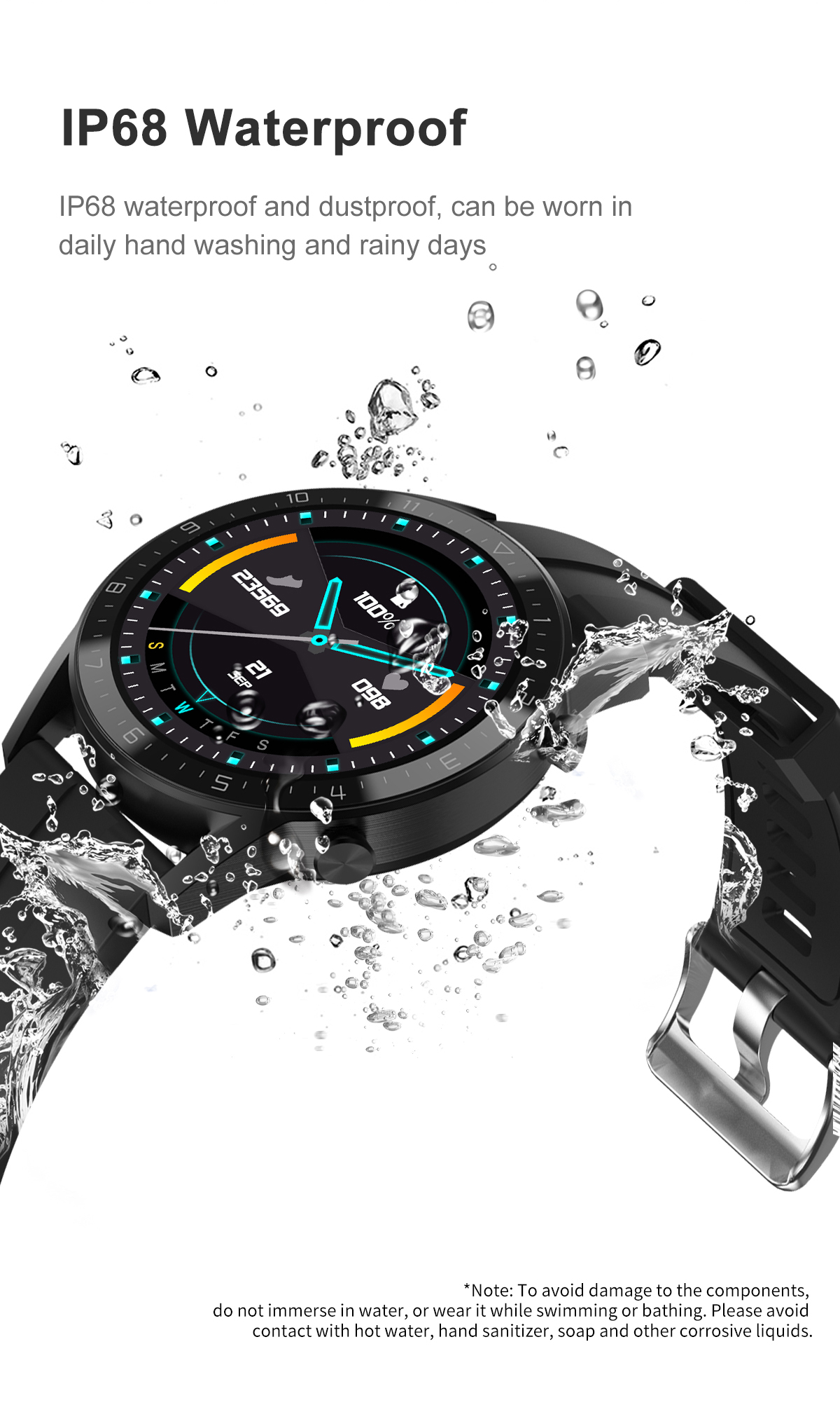 DT92 Smart Watch Women Men Call 1.3 Inch Touch Screen Retina Display Scree Round Charging Smartwatch 2020 PK L13 L16