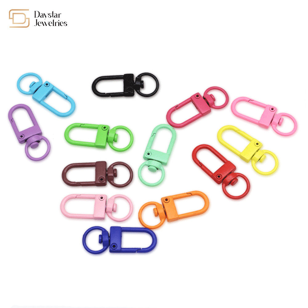 Metal Swivel Lanyard Trigger Snap Hook Colorful For Backpack Charms Toy Zipper Pulls