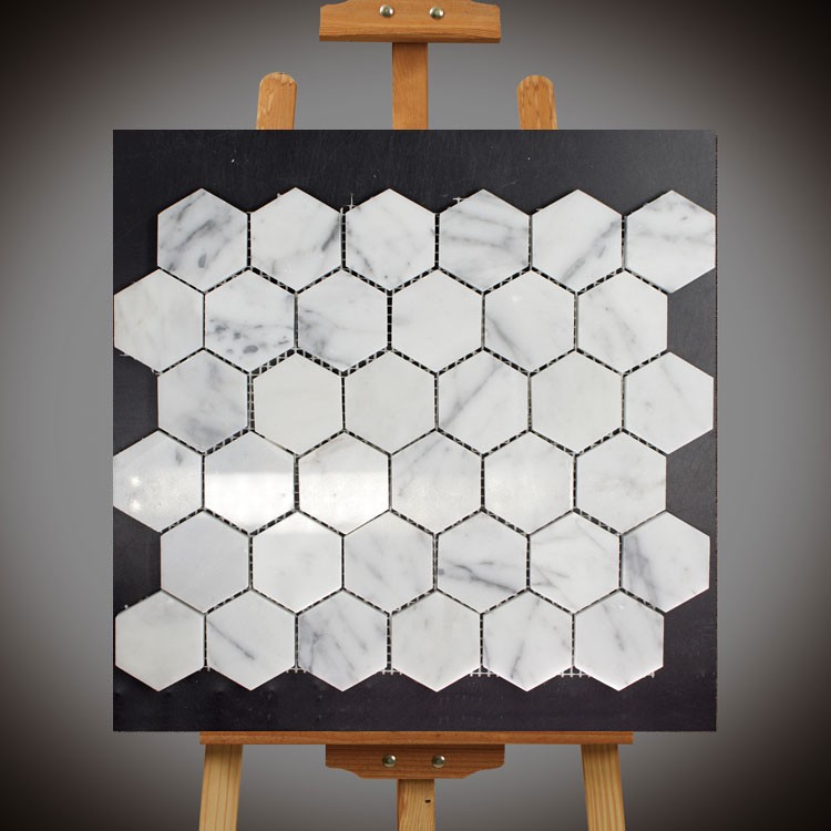 2018 USA Hot Sale Oriental White Marble Hexagon Mosaic Tiles Backsplash for kitchen