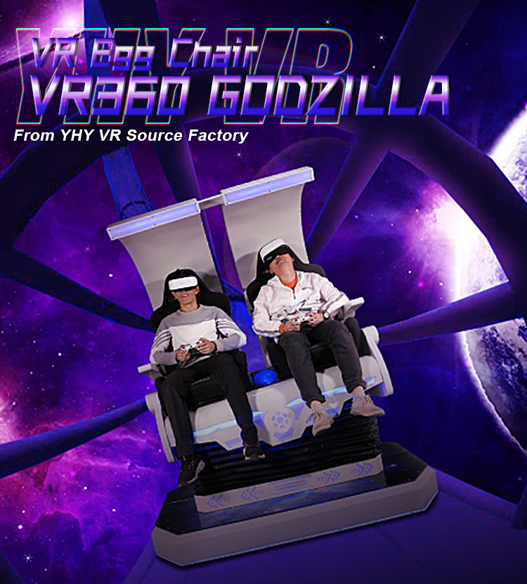 Godzilla 9D Virtual Reality Ride Double Motion Egg Chair 360 VR Simulator