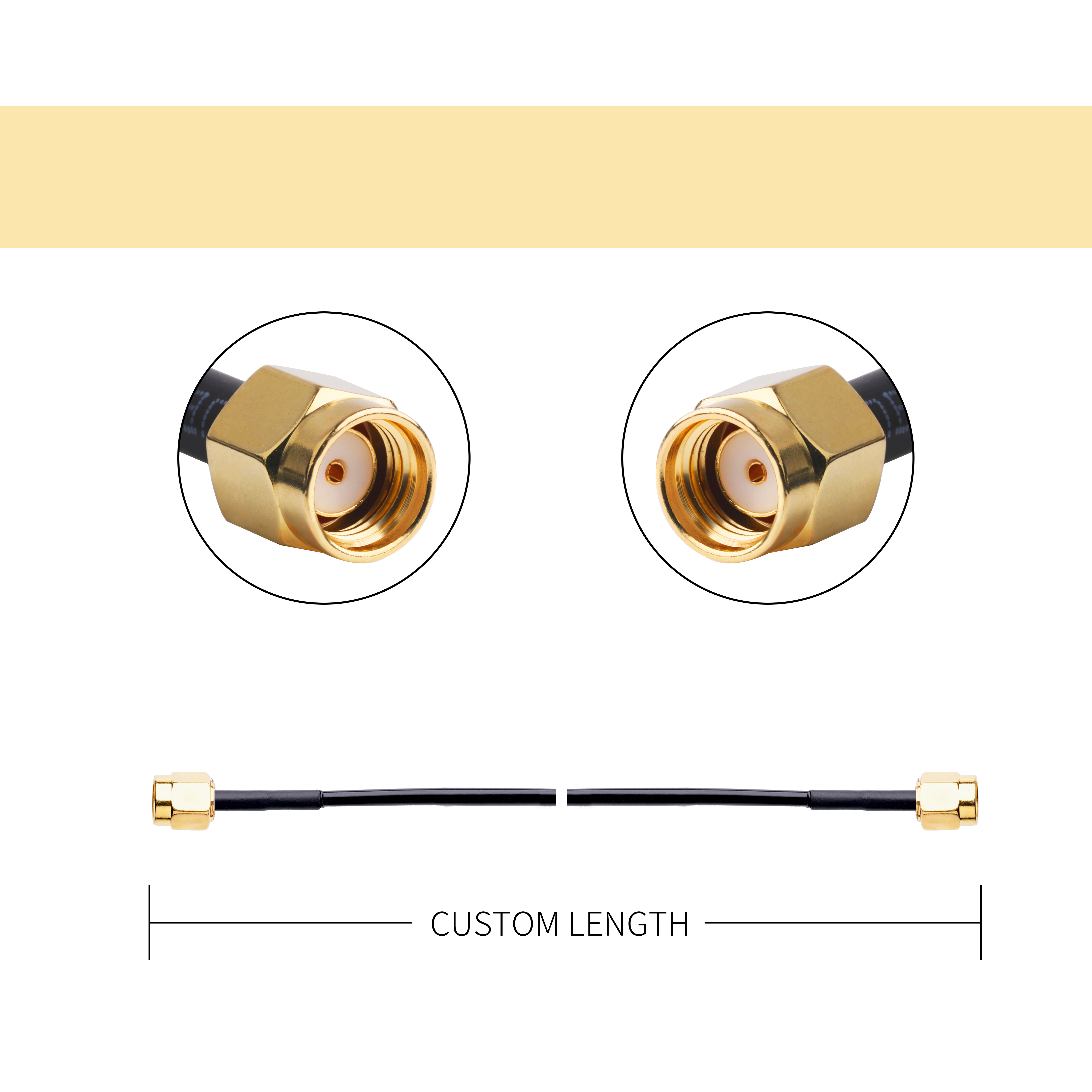 Sma Male To Sma Male LMR100 Coaxial Cable Assembly With Heatshrink