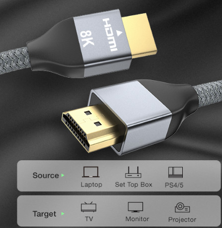 4k 60hz Certified Ultra High Speed Hdmi Cable 48gbps 1m 2m 3m 5m 8K Wire