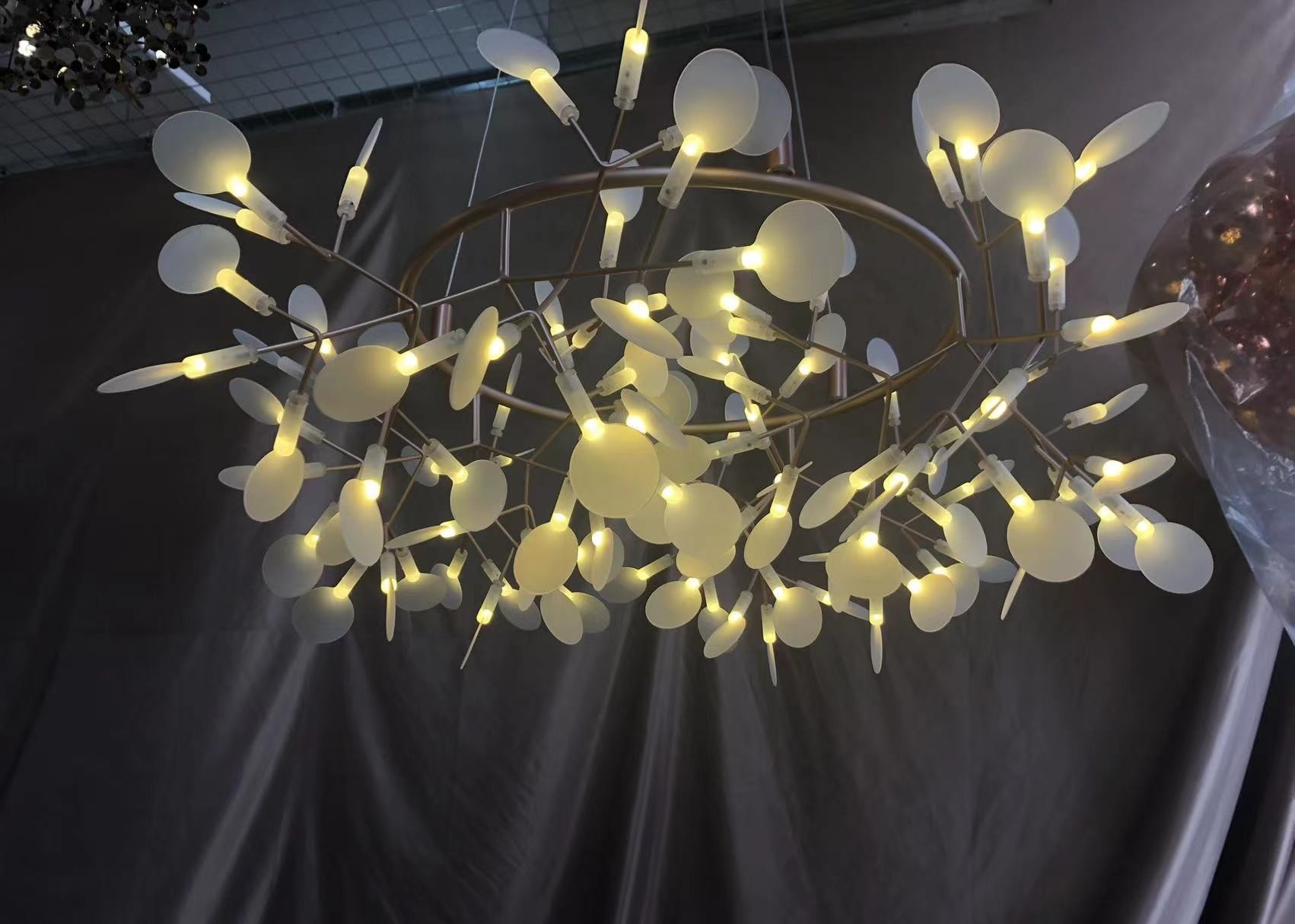 Modern Restaurant Pendant Lamp Bedroom Lighting Suspension Tree Branch Led Hanging Lamp Firefly Chandelier