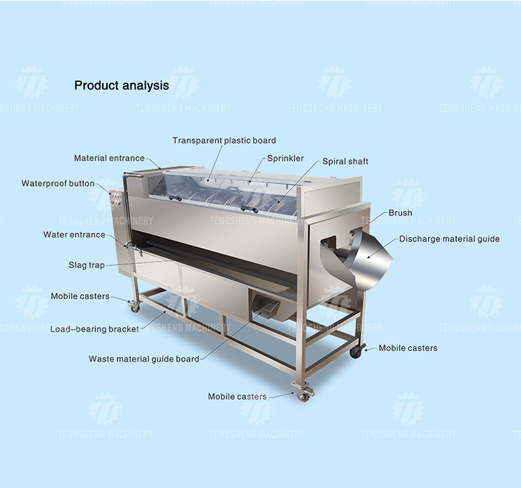 580KG Add large melon and fruit cleaning peeling machine large yield potato peeling machine taro peeling machine