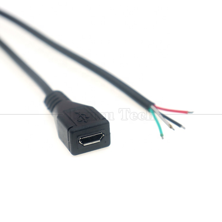 OEM Data Charging Micro b 5 PIN USB Male Female to Open 2 4 Cores Bare Wires Pigtail Cable