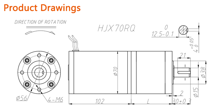 Faradyi Customizable 70ZYT 24V DC Motor 800kg.cm High Torque Motor Plus Planetary Gearbox 70mm Diameter Geared Motor