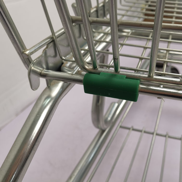 Large Capacity 210L Chain Grocery Wire Shopping Trolley American Style Zinc Powder Coating
