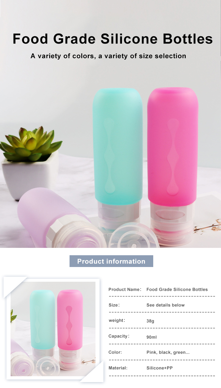 Refillable Leak Proof Silicone Travel Bottles For Shampoo Conditioner