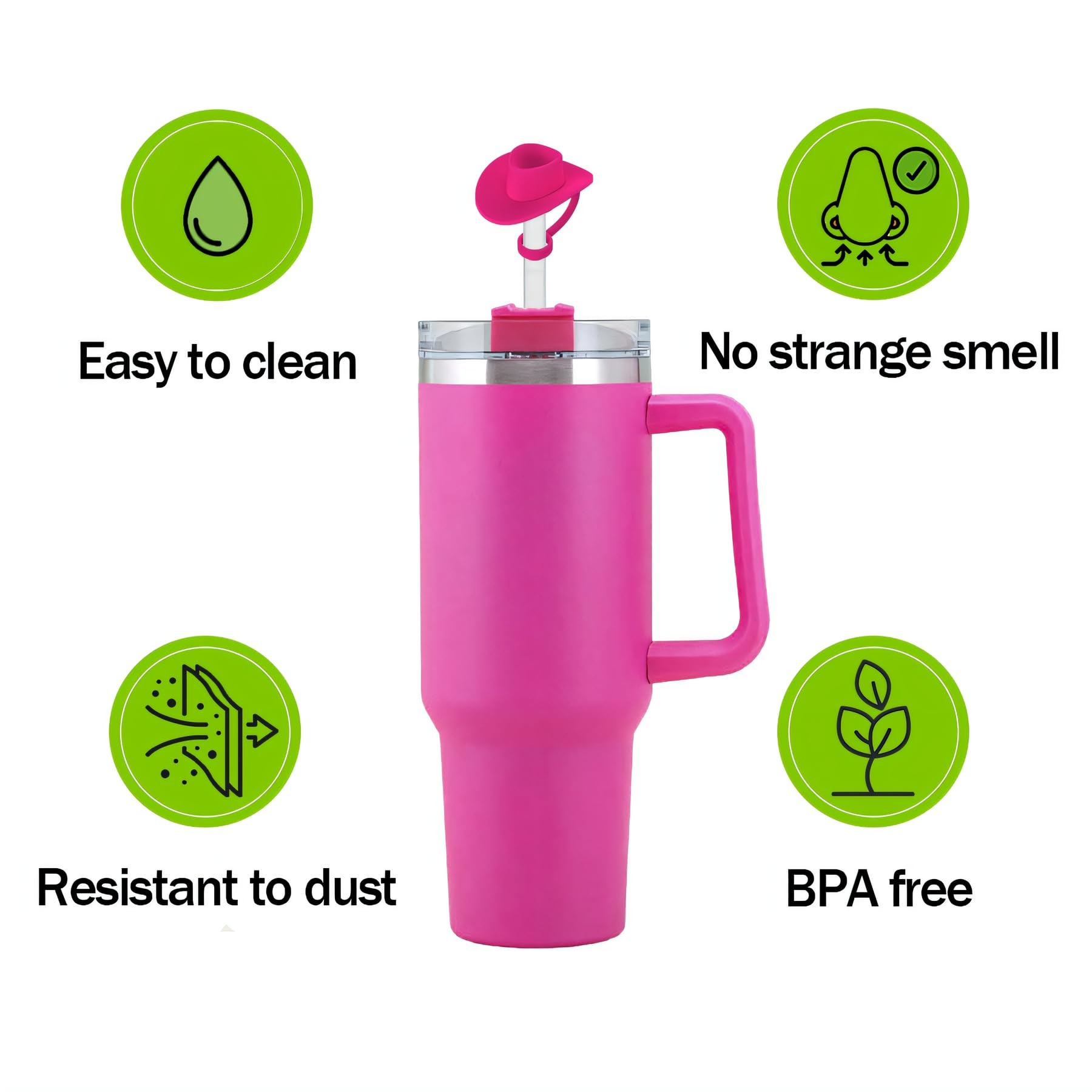 Silicone Flower Straw Toppers Reusable Covers And Caps For 9-10mm Straws Fits Stanley 30 & 40oz Stambler Stanley Cap Lid