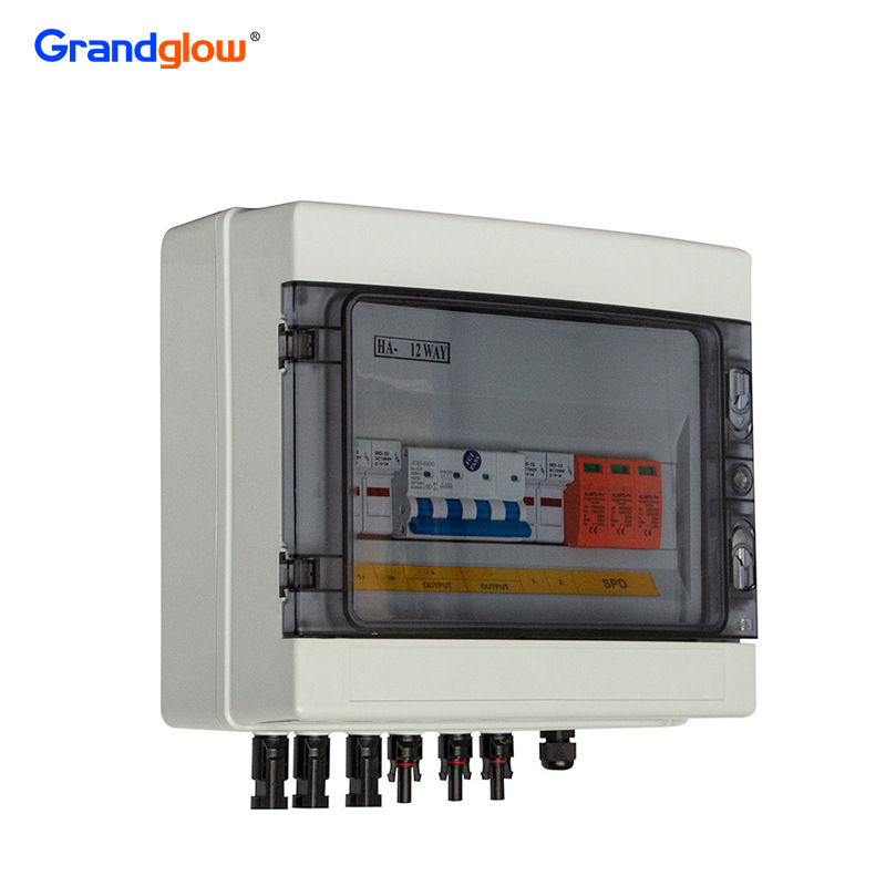 2 strings in 1 out IP65 DC photovoltaic condenser combiner box Customize PV Solar Combiner Box before Inverter