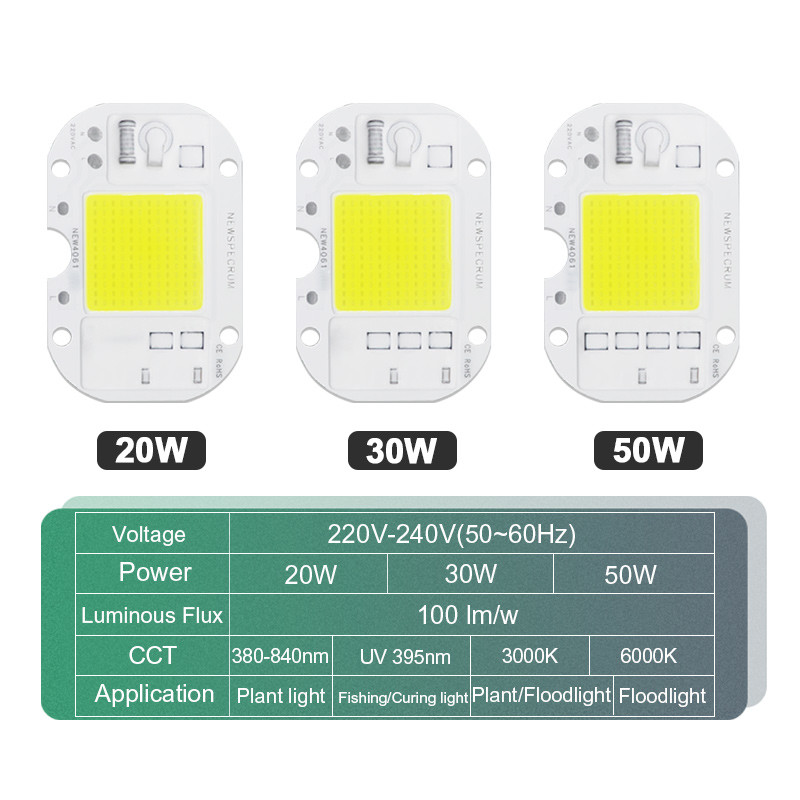 50W 220v Cob Led Module 3000k 20W 30W Solderless For Grow Light/
